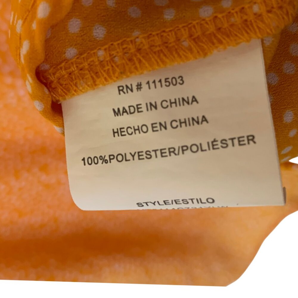 Lily White Orange and White Dot Print Blouse – Size M - Picture 7 of 7